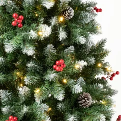 Online 7.5 ft. Pre-Lit Cullen Slim Tree with Warm White LED Lights Slim|Pre-Lit
