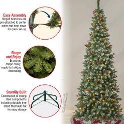 Online 7.5 ft. Pre-Lit Cullen Slim Tree with Warm White LED Lights Slim|Pre-Lit