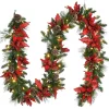 Discount 9 ft. Pre-Lit Decorative Collection Garland with Clear Lights Pre-Lit Christmas Garlands|7-10 Feet Christmas Garlands