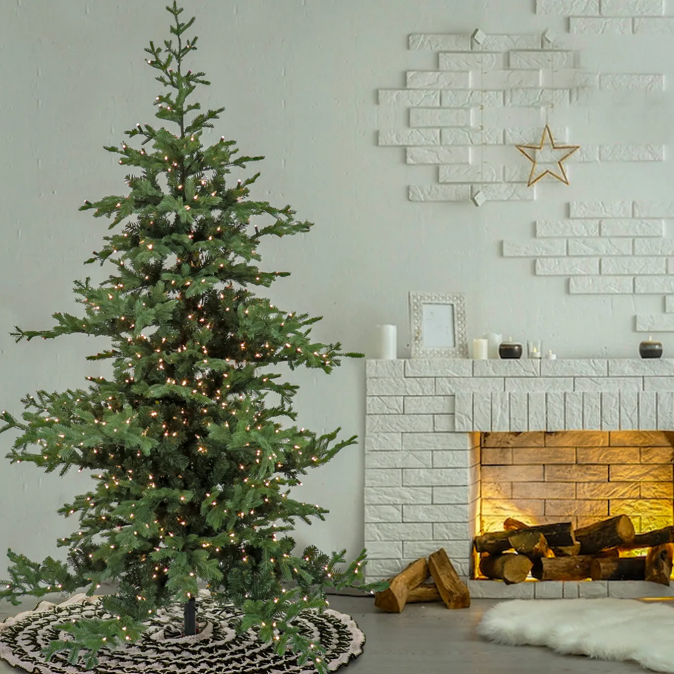 Outlet 7.5 ft. Pre-Lit Decorator Tree Full|Pre-Lit