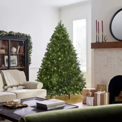 Clearance 7.5 ft. Pre-Lit Deluxe Downswept Douglas Fir Tree with PowerConnect Dual Color LED Lights Full|Pre-Lit