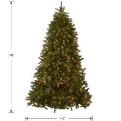 New 6 ft. Pre-Lit Downswept Douglas Fir Tree with Clear Lights Full|Pre-Lit
