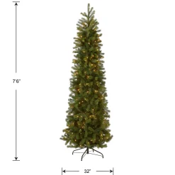 Best 7.5 ft. Pre-Lit Downswept Douglas Fir Pencil Slim Tree with Clear Lights Pre-Lit|7 To 7.5 Feet