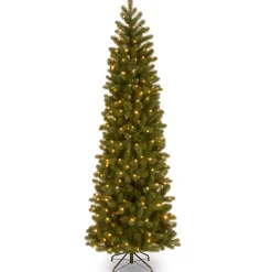 Best 7.5 ft. Pre-Lit Downswept Douglas Fir Pencil Slim Tree with Clear Lights Pre-Lit|7 To 7.5 Feet