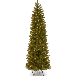 Hot 6.5 ft. Pre-Lit Downswept Douglas Fir Pencil Slim Tree with Clear Lights Pencil Slim|Pre-Lit