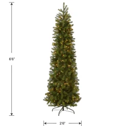 Hot 6.5 ft. Pre-Lit Downswept Douglas Fir Pencil Slim Tree with Clear Lights Pencil Slim|Pre-Lit