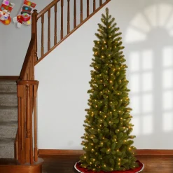 Hot 6.5 ft. Pre-Lit Downswept Douglas Fir Pencil Slim Tree with Clear Lights Pencil Slim|Pre-Lit
