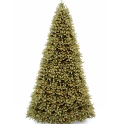 New 12 ft. Pre-Lit Downswept Douglas Fir Tree with Clear Lights Full|Pre-Lit