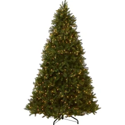 New 12 ft. Pre-Lit Downswept Douglas Fir Tree with Clear Lights Full|Pre-Lit