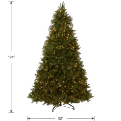 New 12 ft. Pre-Lit Downswept Douglas Fir Tree with Clear Lights Full|Pre-Lit