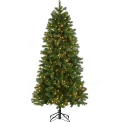 Outlet 6.5 ft. Pre-Lit Downswept Douglas Fir Slim Tree with Clear Lights Slim|Pre-Lit