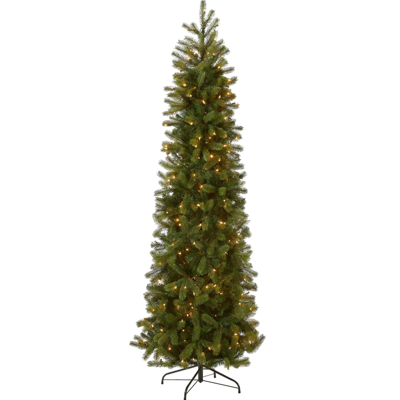 Outlet 9 ft. Pre-Lit Downswept Douglas Fir Pencil Slim Tree with Clear Lights Pencil Slim|Pre-Lit