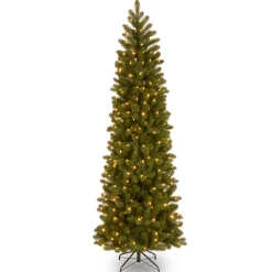 New 6.5 ft. Pre-Lit Downswept Douglas Fir Pencil Slim Tree with Dual Color LED Lights Pencil Slim|Pre-Lit