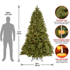 Clearance 7.5 ft. Pre-Lit Downswept Douglas Fir Tree with 750 Dual Color LED Lights Full|Pre-Lit