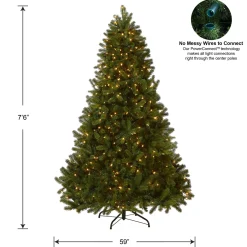 Clearance 7.5 ft. Pre-Lit Downswept Douglas Fir Tree with 750 Dual Color LED Lights Full|Pre-Lit