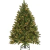 New 4.5 ft. Pre-Lit Downswept Douglas Fir Tree with Clear Lights Full|Pre-Lit