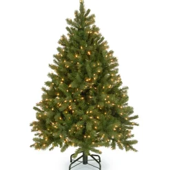 Sale 4.5 ft. Pre-Lit Downswept Douglas Fir Tree with Dual Color LED Lights Full|Pre-Lit