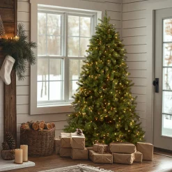 Best 6.5 ft. Pre-Lit Downswept Douglas Fir Tree with Clear Lights Full|Pre-Lit