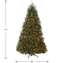 Online 7.5 ft. Pre-Lit Dunhill Fir Blue Tree with Clear Lights Full|Pre-Lit