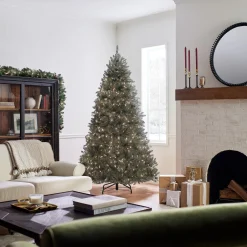 Online 7.5 ft. Pre-Lit Dunhill Fir Blue Tree with Clear Lights Full|Pre-Lit