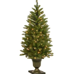 New 4 ft. Pre-Lit Dunhill Fir Entrance Tree with Clear Lights Full|Pre-Lit
