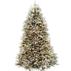 Sale 7.5 ft. Pre-Lit Dunhill Fir Flocked Tree with 750 Clear Lights Full|Pre-Lit