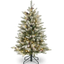 Online 4.5 ft. Pre-Lit Dunhill Fir Frosted Tree with Clear Lights Full|Pre-Lit