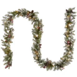 Outlet 9 ft. Pre-Lit Dunhill Fir Garland with Clear Lights Pre-Lit Christmas Garlands|7-10 Feet Christmas Garlands