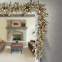 Outlet 9 ft. Pre-Lit Dunhill Fir Garland with Clear Lights Pre-Lit Christmas Garlands|7-10 Feet Christmas Garlands
