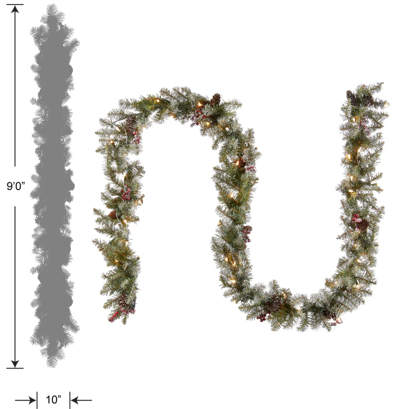 Outlet 9 ft. Pre-Lit Dunhill Fir Garland with Clear Lights Pre-Lit Christmas Garlands|7-10 Feet Christmas Garlands