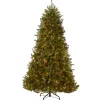 Hot 7.5 ft. Pre-Lit Dunhill Fir Hinged Tree with Clear Lights Full|Pre-Lit