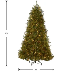 Hot 7.5 ft. Pre-Lit Dunhill Fir Hinged Tree with Clear Lights Full|Pre-Lit