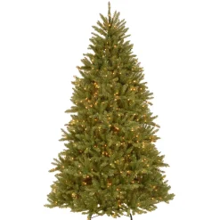 Hot 7.5 ft. Pre-Lit Dunhill Fir Hinged Tree with Clear Lights Full|Pre-Lit