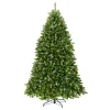 Sale 7.5 ft. Pre-Lit Dunhill Fir Shimmer Tree Silver Tinsel with Dual Color LED Lights Full|7 To 7.5 Feet