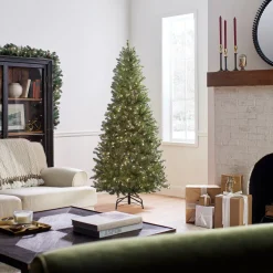 Hot 6.5 ft. Pre-Lit Dunhill Fir Slim Tree with Clear Lights Slim|Pre-Lit