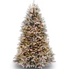 Outlet 6.5 ft. Pre-Lit Dunhill Fir Snowy Tree with Clear Lights Full|Pre-Lit
