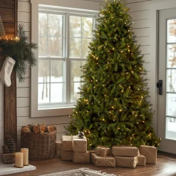 Online 7.5 ft. Pre-Lit Dunhill Fir Tree with PowerConnect Dual Color LED Lights Full|Pre-Lit