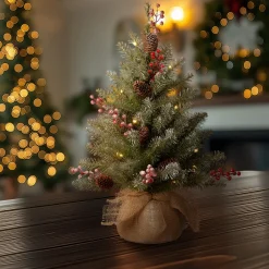 Discount 2 ft. Pre-Lit Dunhill Fir Tree with LED Lights Tabletop|Pre-Lit