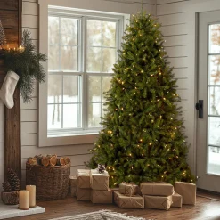 Discount 7 ft. Pre-Lit Dunhill Fir Tree with PowerConnect Dual Color LED Lights Full|Pre-Lit