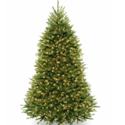 7.5 ft. Pre-Lit Dunhill Fir Tree with PowerConnect Clear Lights Full|Pre-Lit