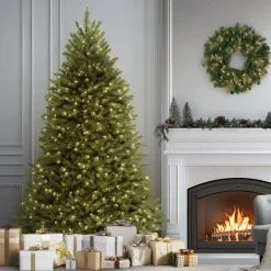 7.5 ft. Pre-Lit Dunhill Fir Tree with PowerConnect Clear Lights Full|Pre-Lit