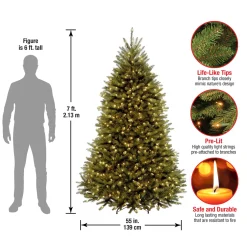 Best 7 ft. Pre-Lit Dunhill Fir Tree with Clear Lights Full|Pre-Lit