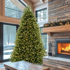 Online 9 ft. Pre-Lit Dunhill Fir Tree with PowerConnect Clear Lights Full|Pre-Lit