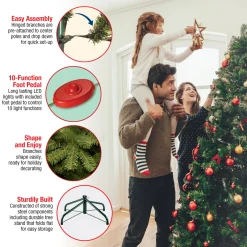 Best 7.5 ft. Pre-Lit Dunhill Fir Tree with Dual Color LED Lights Full|Pre-Lit