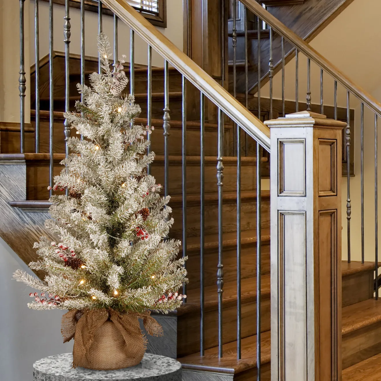 New 3 ft. Pre-Lit Dunhill Fir Tree with Warm White LED Lights Tabletop|Under 5 Feet