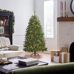 New 6 ft. Pre-Lit Dunhill Fir Tree with Clear Lights Full|Pre-Lit