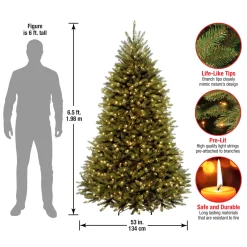 Best 6.5 ft. Pre-Lit Dunhill Fir Tree with PowerConnect Clear Lights Full|Pre-Lit