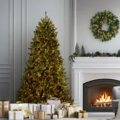Best 6.5 ft. Pre-Lit Dunhill Fir Tree with Clear Lights Full|Pre-Lit