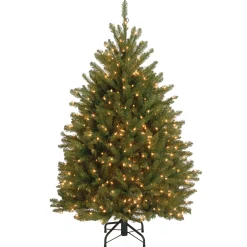 Hot 4.5 ft. Pre-Lit Dunhill Fir Tree with Clear Lights Full|Under 5 Feet