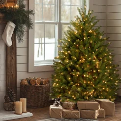 Hot 4.5 ft. Pre-Lit Dunhill Fir Tree with Clear Lights Full|Under 5 Feet